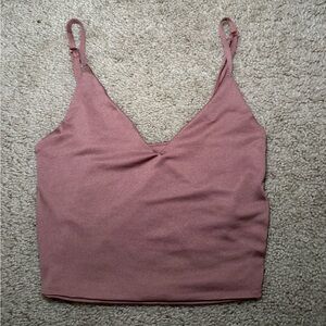 Amisu Brown Sleeveless Crop Tank Top